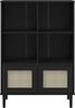 vidaXL Bücherschrank SENJA Rattan-Look Schwarz 90x35x130cm Kiefernholz 358063 Bild 5