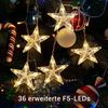Elegear Lichtervorhang 88cm Bunt&Warmweiß weihnachtsstern fenster, weihnachtsdeko innen, 36-flammig, LED Fensterbilder für Innen/Außen/Fenster Ostern Mädchen Deko Bild 2