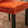 Esszimmerstuhl 2er-Set in Orange mit Samtbezug, Massivholzgestell, hoher Rückenlehne, 50 x 62 x 95 cm, und Ziernägeln Bild 5