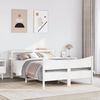 vidaXL Massivholzbett mit Kopfteil Weiß 150x200 cm Kiefer 3306301 Bild 3