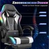 HOMALL Gaming-Stuhl mit LED,Ergonomisch,Fußstütze,computerstuhl,gaming stuhl mit massage, Ergonomischer Bürostuhl,Kopfstütze und Lendenstütze Bild 4