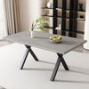 Esstisch H 76 x B 140 x T 80 cm in Betonoptik, MDF mit Metall-Kreuzgestell, modern minimalistisch Bild 3