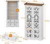FUFU&GAGA Buffet Geschirrschrank mit geschnitzten Türen, Weiß, HDF, 84×40×168 cm Bild 2