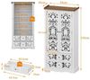FUFU&GAGA Buffet Geschirrschrank mit geschnitzten Türen, Weiß, HDF, 84×40×168 cm Bild 4