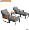 KLAM HOME Gartenlounge-Set Garten-Lounge-Set Grau, 2‑in‑1 Outdoor Daybed & Doppel-Liege, (Modulares Sofa für 2–4 Personen mit 3‑fach verstellbarer Rückenlehne), Wetterfestes Outdoor-Set mit Kissen & Glastisch für Terrasse & Garten Bild 2