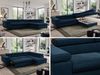 Mks Möbel 'Pedro L-Form' Ecksofa mit Schlaffunktion, verstellbaren Kopfstützen & Bettkasten, Dunkelblau, Velours, rechts Bild 2