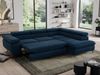 Mks Möbel 'Pedro L-Form' Ecksofa mit Schlaffunktion, verstellbaren Kopfstützen & Bettkasten, Dunkelblau, Velours, rechts Bild 5