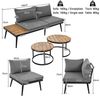 Flieks Gartenlounge-Set, (6-tlg), Gartenmöbel 6 Person Sitzgruppe Akazienholz Bild 3