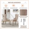 Esszimmerstuhl Samt mit Massivholzrahmen & Metallbeinen, 62,5x94,5 cm, Beige Bild 5