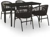 vidaXL 5-tlg. Garten-Essgruppe Schwarz 3099223 Bild 2