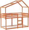 vidaXL Etagenbett mit Dach Wachsbraun 90x190 cm Massivholz Kiefer 3282046 Bild 3