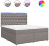 vidaXL Boxspringbett mit Matratze Taupe 180x200 cm Stoff 3293670 Bild 2