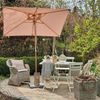 Sekey Sonnenschirm, UV Schutz 50+, Polyester / Holz taupe, 200 x 150 x 235 cm Bild 2
