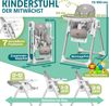 KIDIZ® 3in1 Hochstuhl Kinderhochstuhl inkl. Spielbügel , Babyliege , Kombihochstuhl Babyhochsitz ,7 höhenverstellbar Verstellbare Rückenlehne , mitwachsend ab 0 Monate bis 6 Jahre Babystuhl Hellgrau Bild 2
