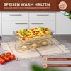 Speisenwärmer, für 3 Teelichter, ovale Warmhalteplatte, Stövchen, goldfarben Bild 2