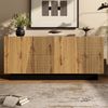 Modernes Sideboard 160 cm mit großem Stauraum, geometrischem Design und verstellbarem Einlegeboden – Aufbewahrungsschrank für Wohnzimmer, Esszimmer & Flur Bild 3