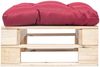 vidaXL Hocker Garten Palettenhocker mit rotem Kissen, Holz / Natur Bild 2
