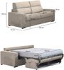 Dmora 3-Sitzer Schlafsofa Quindici, Schlafsofa fürs Wohnzimmer, gepolstert, abnehmbar, 100 % Made in Italy-Qualität, 220x95 h100 cm, Taube Bild 3