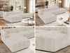 Modulares Ecksofa GRIDA 3M L Wohnlandschaft, Wellenfedern, gesteppte Sitzfläche, Wohnzimmer Sofa L-form - Beige Cord - Links Bild 2