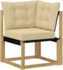vidaXL Outdoor Ecksofa Massivholz Akazie und Textilene Stoff Weiß 901608 Bild 2