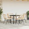 vidaXL 5-tlg. Garten-Essgruppe mit Kissen Braun Poly Rattan Glas 3334605 Bild 3