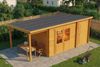 Alpholz Pultdach Gartenhaus Maria mit Anbau & Schleppdach Gartenhaus aus Holz in Pinie Holzhaus mit 28 mm Wandstärke inklusive Schleppdach Blockbohlenhaus mit Montagematerial Bild 4