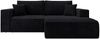 Selsey 'Farese Mini' Ecksofa mit Cordbezug, Schlaffunktion und Stauraum, Schwarz, rechts Bild 5