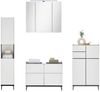 moebel-dich-auf Badmöbel-Set VENEZIA, (Set 1, 4-St, Hochschrank, Spiegelschrank, Waschbeckenunterschrank, Highboard), weiß matt, Absetzung: schwarz Bild 2