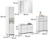 moebel-dich-auf Badmöbel-Set VENEZIA, (Set 1, 4-St, Hochschrank, Spiegelschrank, Waschbeckenunterschrank, Highboard), weiß matt, Absetzung: schwarz Bild 3