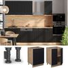 Küchenunterschrank Fame-Line Schwarz gestreift 60 cm , AP Marmor Vicco Bild 4