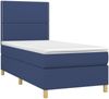 vidaXL Boxspringbett mit Matratze Blau 100x200 cm Stoff 3142239 Bild 3
