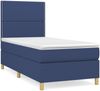 vidaXL Boxspringbett mit Matratze Blau 100x200 cm Stoff 3142239 Bild 2