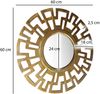 Wandspiegel Art déco 60 cm Metall Design Hängespiegel Gold, Aluminium Dekospiegel Rund mit Rahmen, Spiegel Wand Groß, Flurspiegel Garderobenspiegel Modern Bild 4