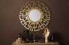 Wandspiegel Art déco 60 cm Metall Design Hängespiegel Gold, Aluminium Dekospiegel Rund mit Rahmen, Spiegel Wand Groß, Flurspiegel Garderobenspiegel Modern Bild 3