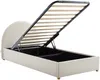 Vente-unique - LIRIMO Bett SamtStoff Beige - B 105 cm x H 111 cm x L 214 cm Bild 5