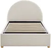 Vente-unique - LIRIMO Bett SamtStoff Beige - B 105 cm x H 111 cm x L 214 cm Bild 4