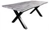 riess-ambiente Baumkantentisch WILD 160cm grau / schwarz · Küchentisch in Wildeichen-Design (Einzelartikel, 1-St), X-Gestell aus Metall · bis 6 Personen · Industrial-Stil Bild 4