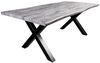 riess-ambiente Baumkantentisch WILD 160cm grau / schwarz · Küchentisch in Wildeichen-Design (Einzelartikel, 1-St), X-Gestell aus Metall · bis 6 Personen · Industrial-Stil Bild 2
