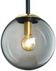 LED Pendelleuchte einflammig Rauchglas Schwarz mit Messing Kugel, Ø 30cm Bild 5