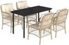 vidaXL 5-tlg. Garten-Essgruppe mit Kissen Beige Poly Rattan 3212147 Bild 2