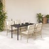 vidaXL 5-tlg. Garten-Essgruppe mit Kissen Beige Poly Rattan 3212147 Bild 1