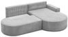 Ecksofa Schlafsofa Sofa GIRONA Stoff Poso Hellgrau Ottomane Rechts Bild 3