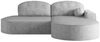 Ecksofa Schlafsofa Sofa GIRONA Stoff Poso Hellgrau Ottomane Rechts Bild 2