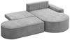 Ecksofa Schlafsofa Sofa GIRONA Stoff Poso Hellgrau Ottomane Rechts Bild 4