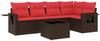 vidaXL 6-teiliges Gartensofa-Set mit Kissen, braun, Polyrattan 3220143 Bild 2