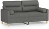 vidaXL 2-Sitzer-Sofa mit Zierkissen Dunkelgrau 140 cm Stoff 3200822 Bild 2