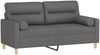 vidaXL 2-Sitzer-Sofa mit Zierkissen Dunkelgrau 140 cm Stoff 3200822 Bild 3
