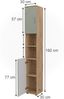 Badschrank Irma Salbeigrün 30 x 192 cm Vicco Bild 2