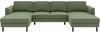 Home affaire Wohnlandschaft Booster II, whlw. mit Schlaffunktion & Bettkasten, Fuß schwarz, Sofa in U-Form, Breite 305 cm, in Cord oder Struktur LEO o. LINO Bild 2