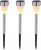 LED Solarleuchten, 3er Set, Edelstahl, Schalter, H 36,5 cm Bild 3